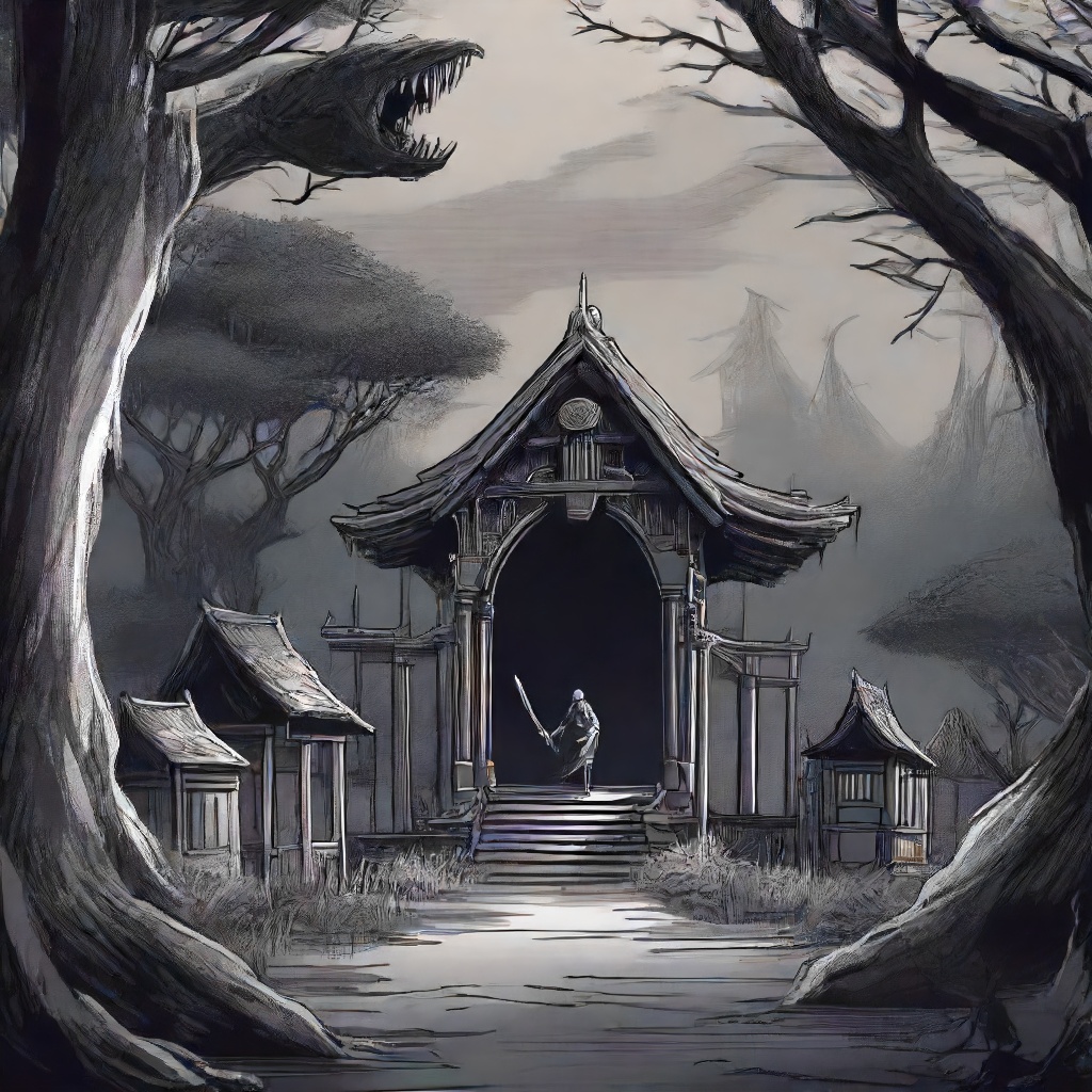 Tense Terror Scene with Biwa Loop in RPG